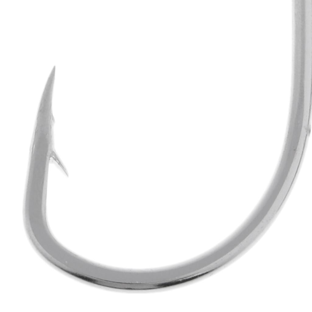 10pcs Stainless Steel Fishing Hooks Offset Hook Barbed Fishing Hooks