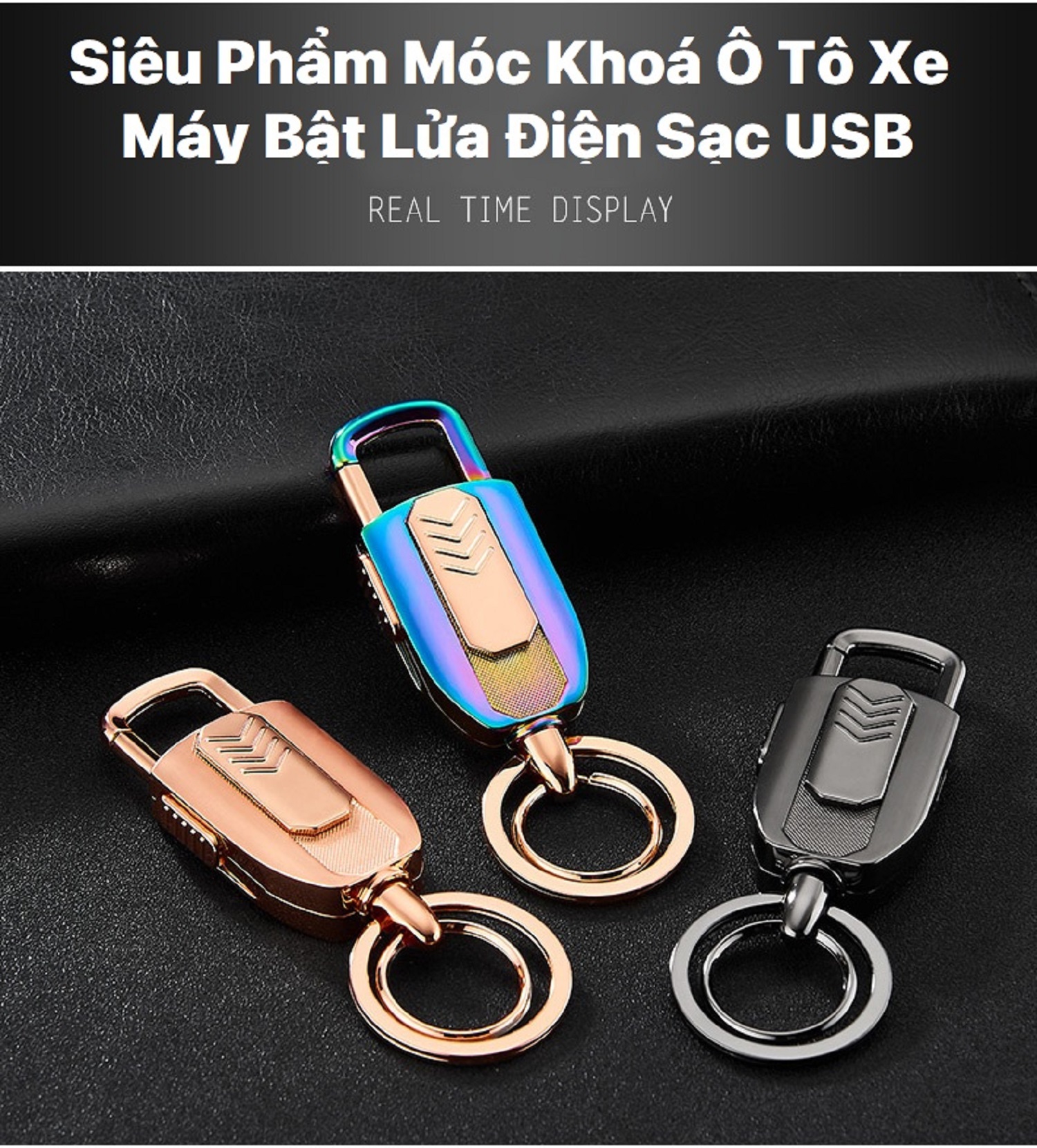 Móc Khoá Bật Lửa Điện Hợp Kim Không Rỉ Sạc Điện USB Chất Lượng Cao  [ FULLBOX