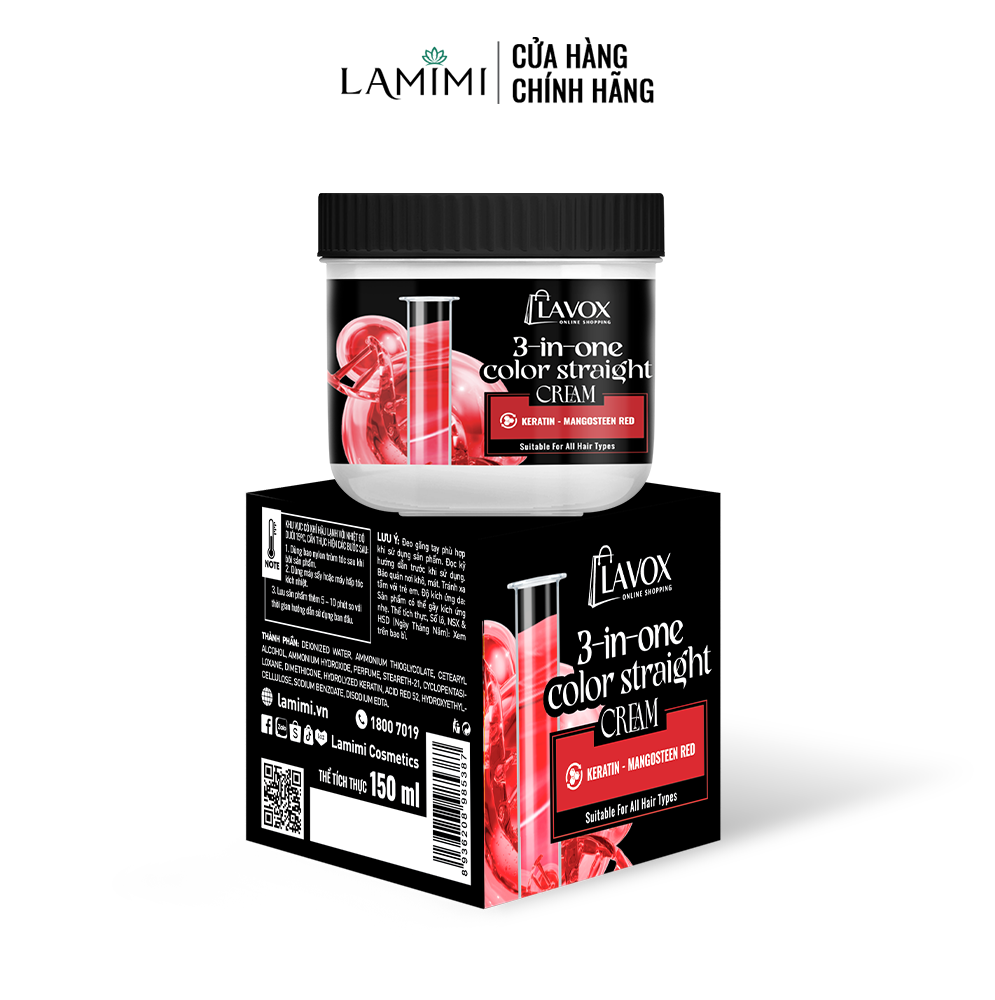 Kem Duỗi Màu Keratin 3-In-One Lavox Online Shopping – Đỏ Măng Cụt