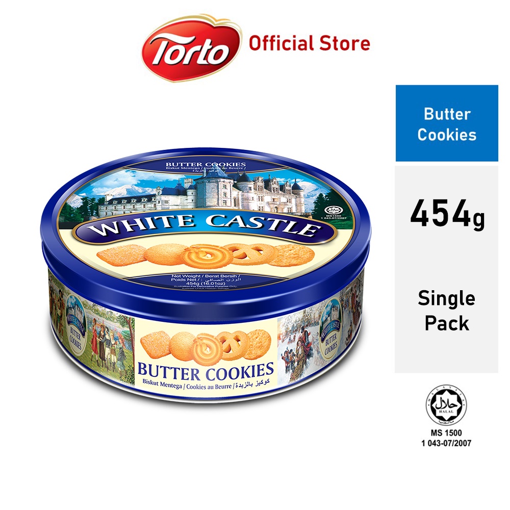 Bánh quy bơ White Castle Malaysia hộp thiếc White Castle Butter Cookies