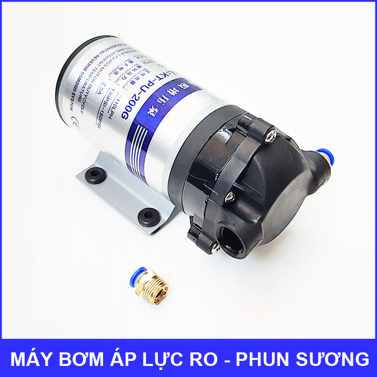 Máy bơm áp lực phun sương lọc nước 24V 110L 200G kèm nguồn