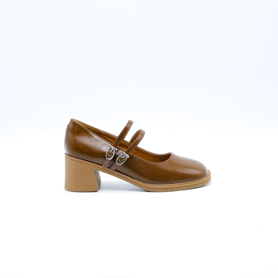 Giày Mary Jane Exull Mode Gót Vuông 2 Quai Ngang Phong Cách Retro Tiểu Thư 12170123