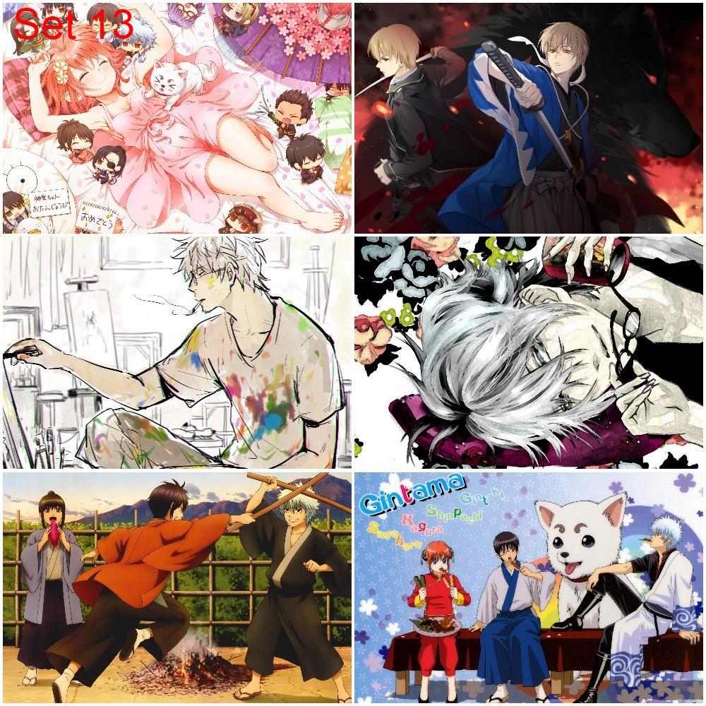 Bộ 6 Áp phích - Poster Anime Gintama - Linh hồn bạc - A3, A4, A5