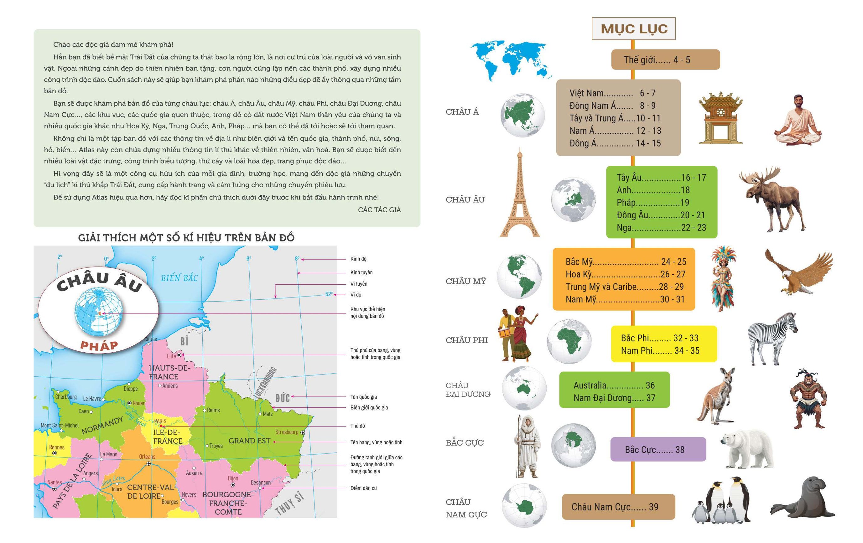 Sách Atlas Thế Giới Cho Trẻ Em: Tập Bản Đồ Từ Việt Nam Đến Khắp Các Châu Lục
