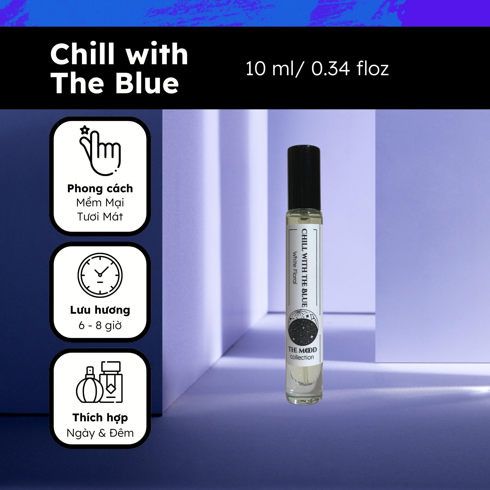 Nước Hoa Nam Nữ Morra Chill With The Blue Hương Thơm Mềm Mại, Tươi Mát, Ngọt Ngào Dung Tích 10ml