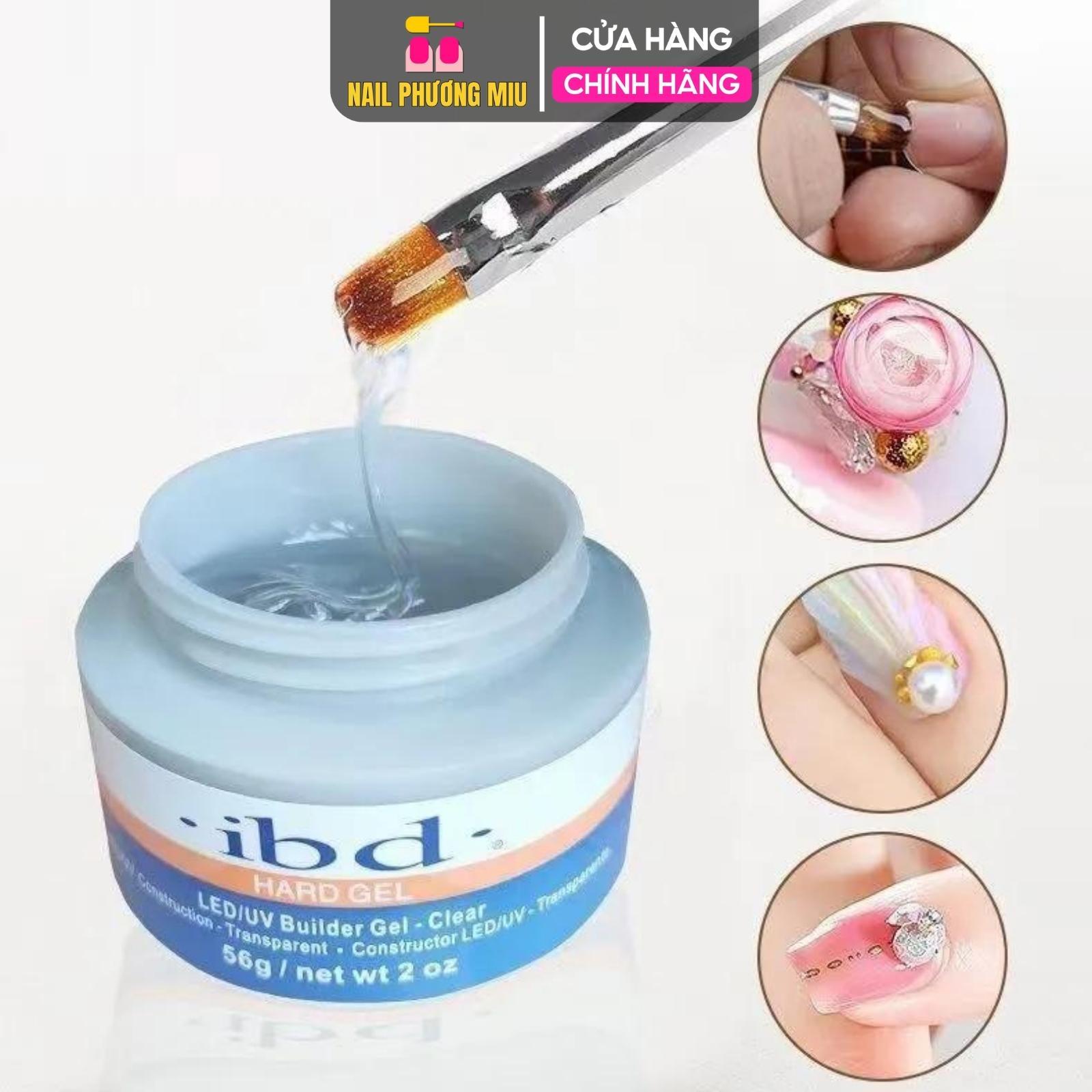 Hũ Gel Lạnh IBD Trong Suốt 56g Chuyên Dụng Làm Nail, Hard Gel Không Nóng IBD Đắp Móng Và Đính Đá LED/UV Builder Clear Bền Đẹp Nữ Women