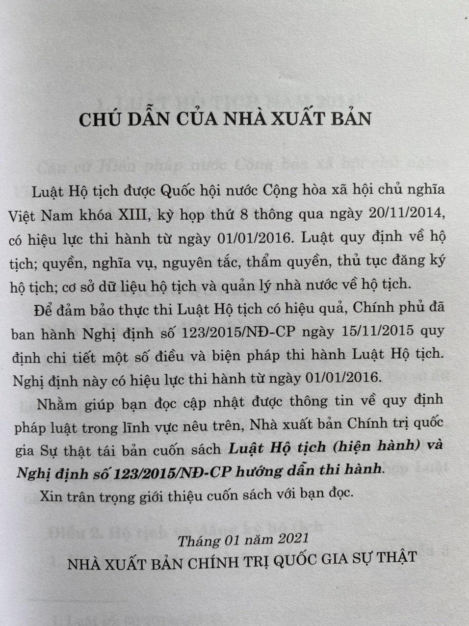 Luật Hộ Tịch  ( Hiện Hành )