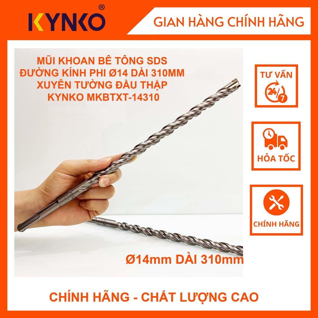 MŨI KHOAN BÊ TÔNG SDS ĐƯỜNG KÍNH PHI Ø14 DÀI 310MM XUYÊN TƯỜNG ĐẦU THẬP KYNKO MKBTXT-14310