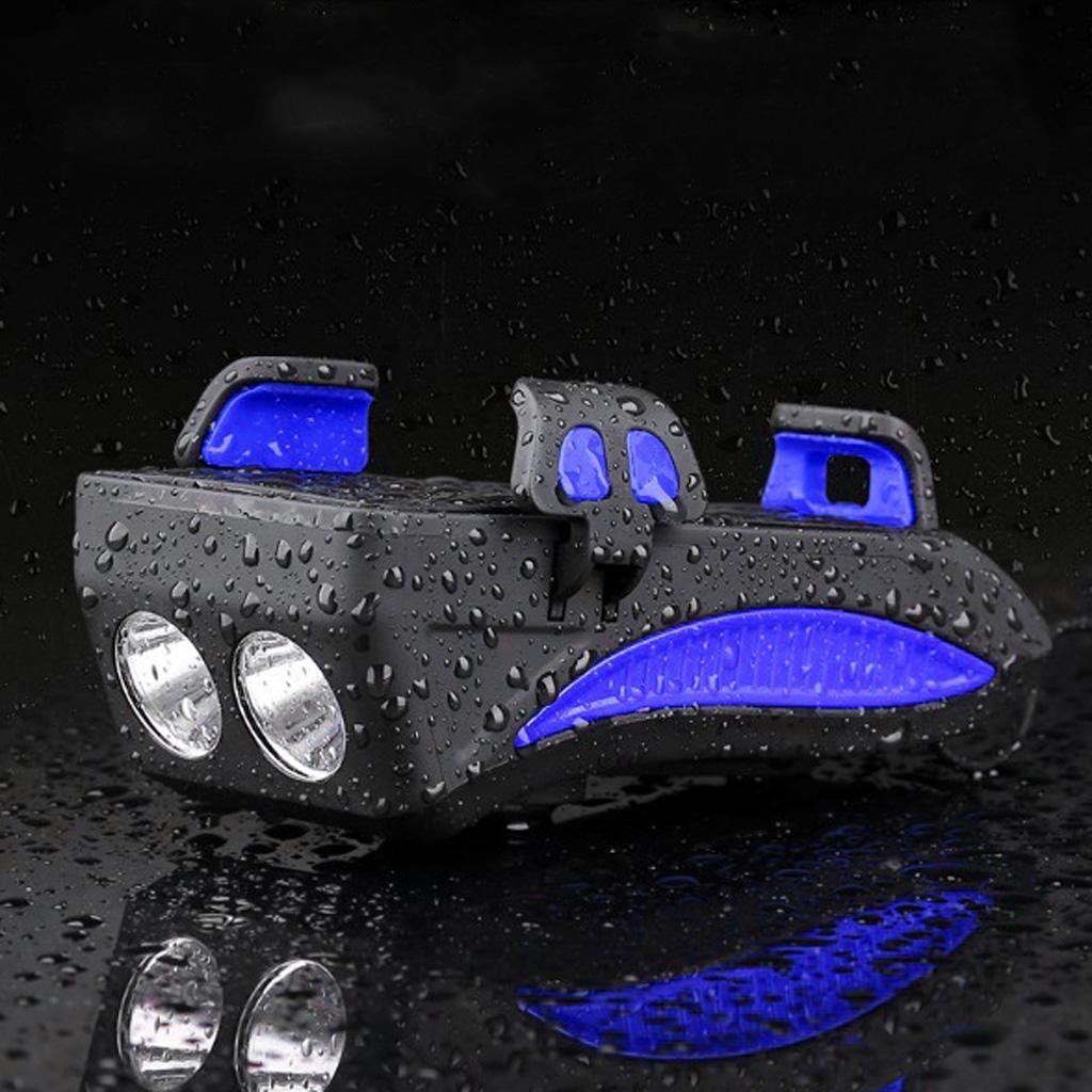 4-in-1 Bike Headlight Horn Hooter Bell Cycles Phone Holder Bracket