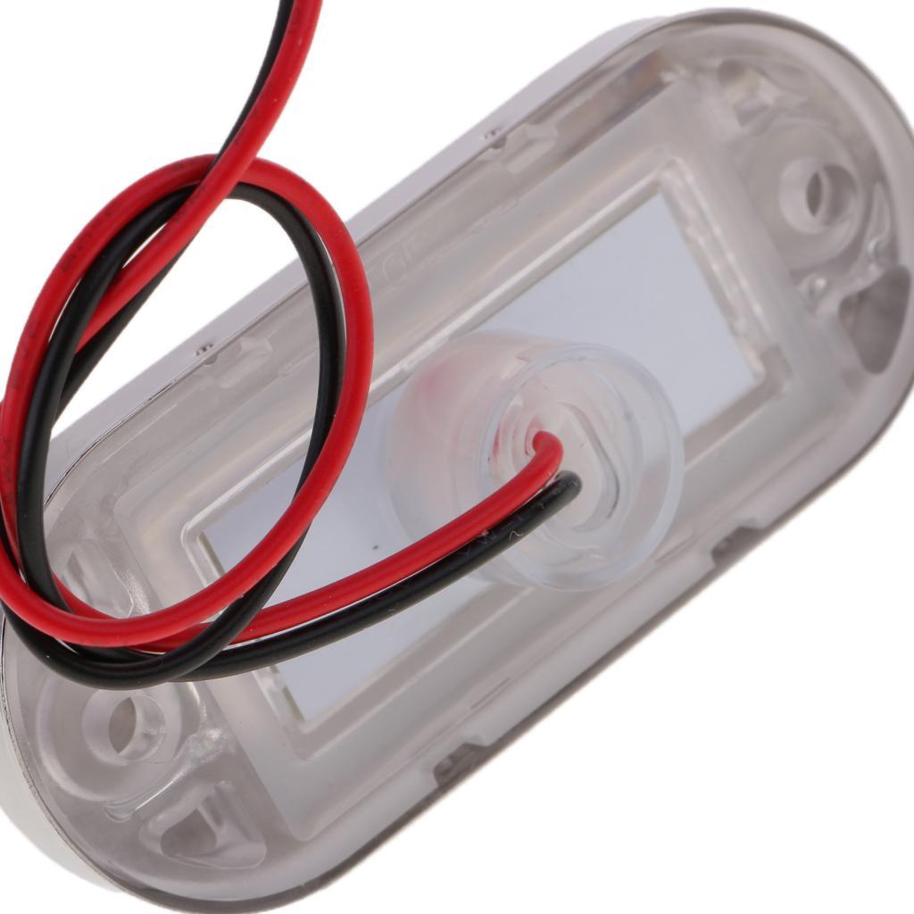 2pcs Marine/Boat LED Oblong Oval Surface Mount Courtesy White Light 12V