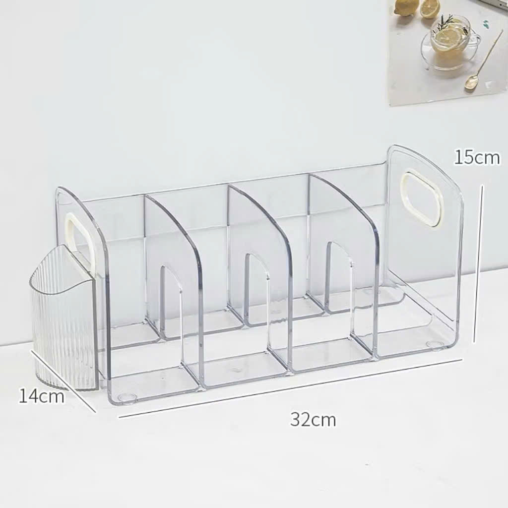 Kệ Đựng Sách Để Bàn 4 Ngăn Trong Suốt Chất Liệu Acrylic Dày Dặn Cao Cấp - HÀNG CHÍNH HÃNG MINIIN