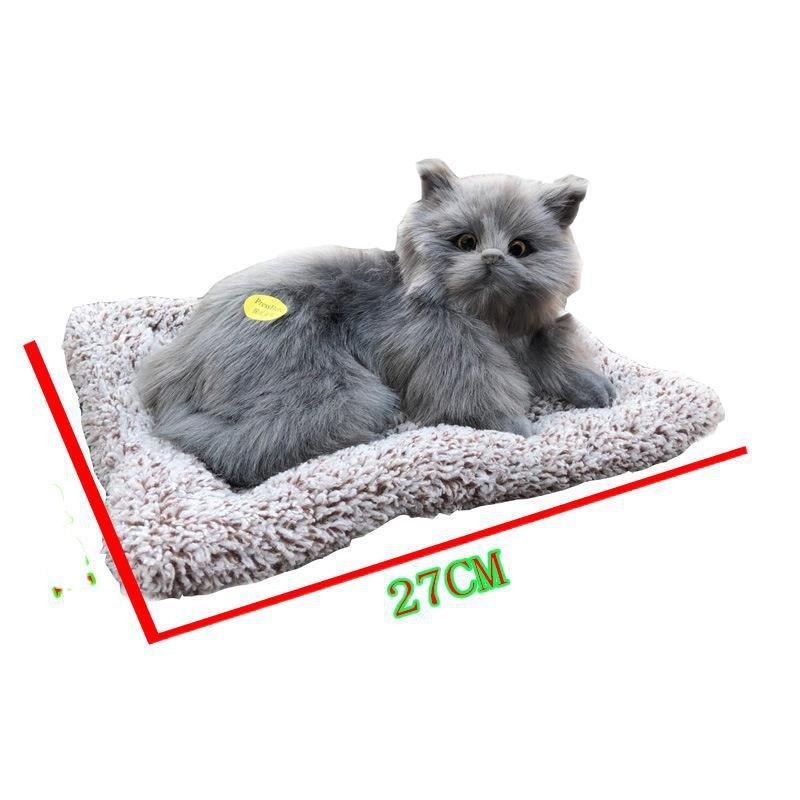 Đồ Chơi Mèo Nhồi Bông Nằm Ngủ Trên Thảm Có Âm Thanh Để Bàn Làm Quà Hoàn Hảo Cho Trẻ Em F2Z8