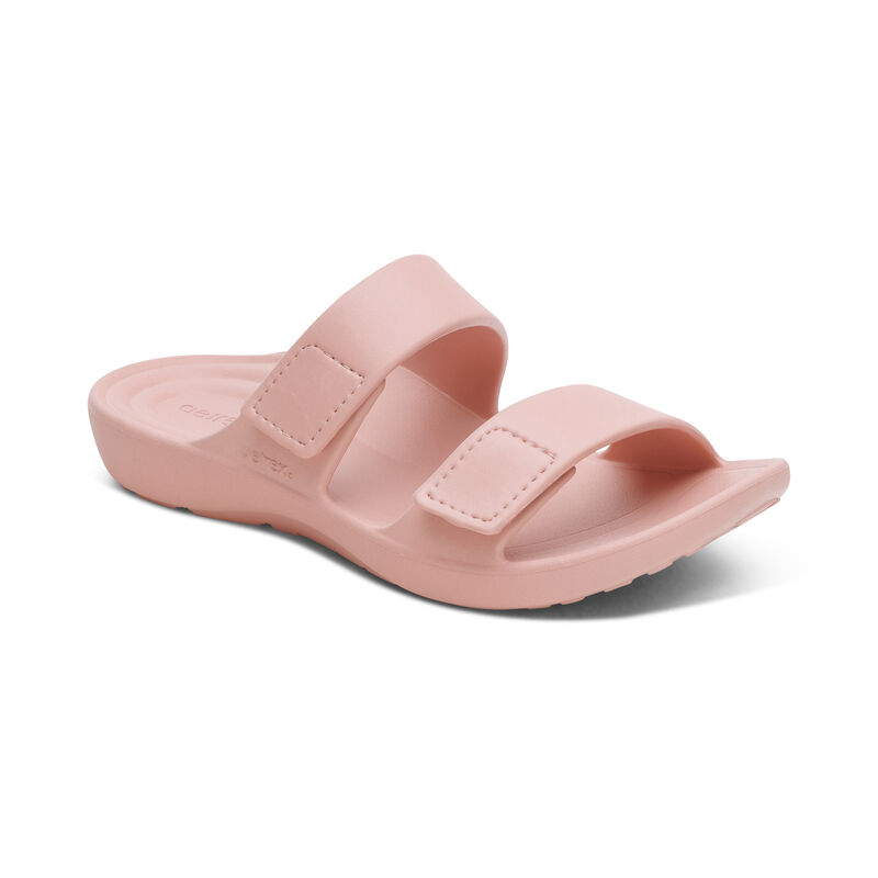 Dép quai ngang sức khỏe Aetrex Kaia Pink - dép nữ đế đúc đệm vòm giảm đau chân