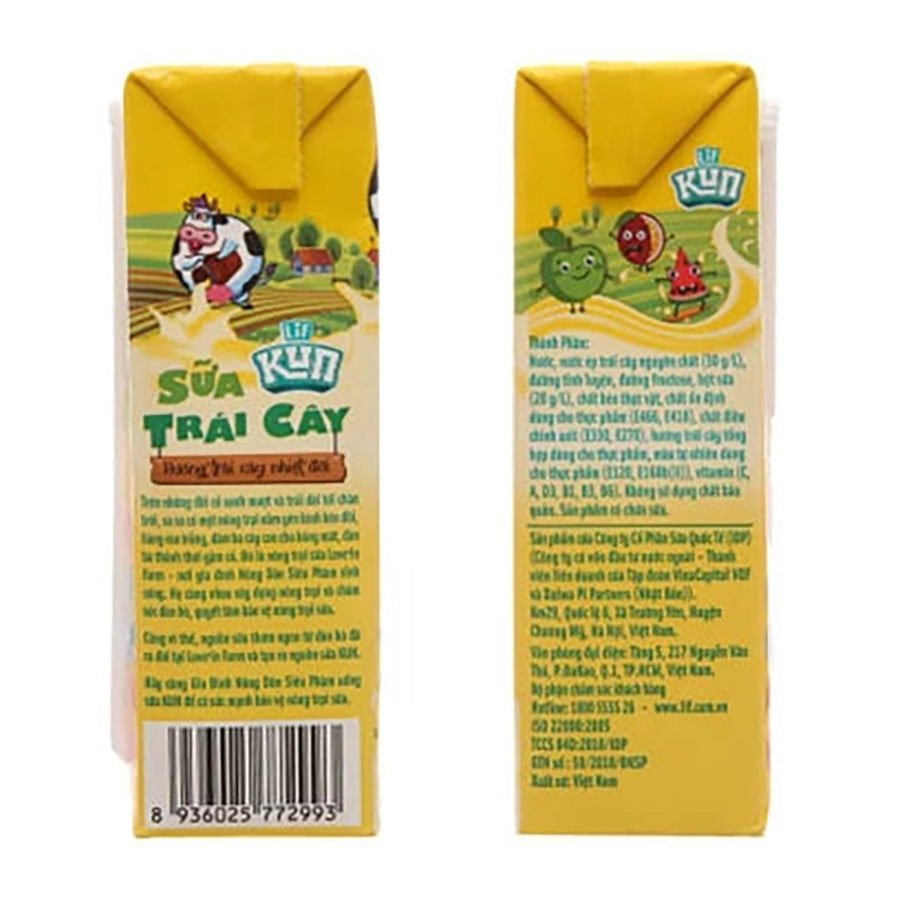 Thùng 48 hộp Sữa trái cây nhiệt đới KUN 110ml/hộp