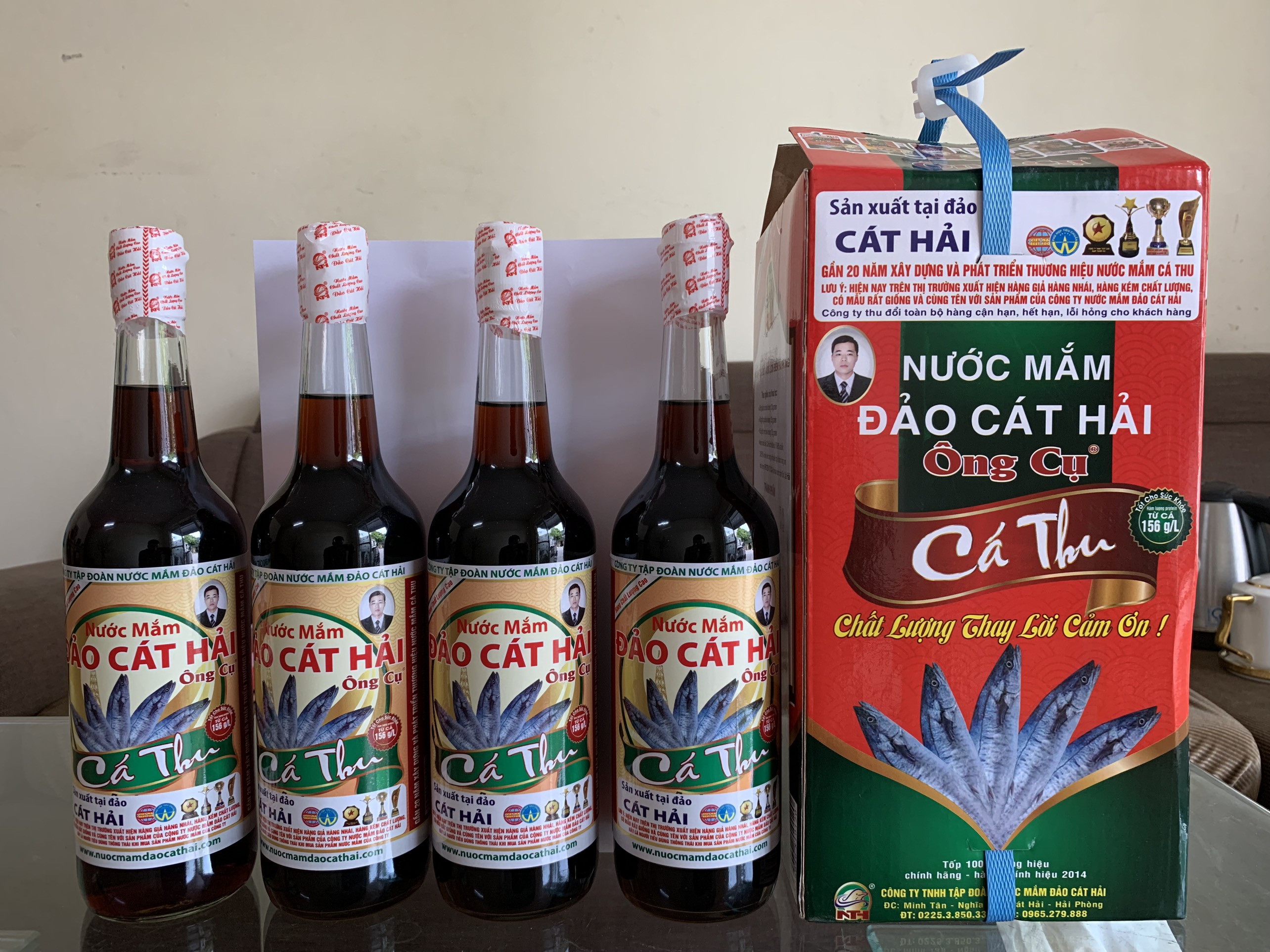 Nước Mắm Cá Thu Đỏ , 25 độ đạm dung tích 650ml/chai