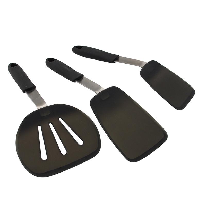3Pcs Silicone Frying Shovel Set Heat-resistant Steak Shovel Portable Kitchen Cooking Utensils