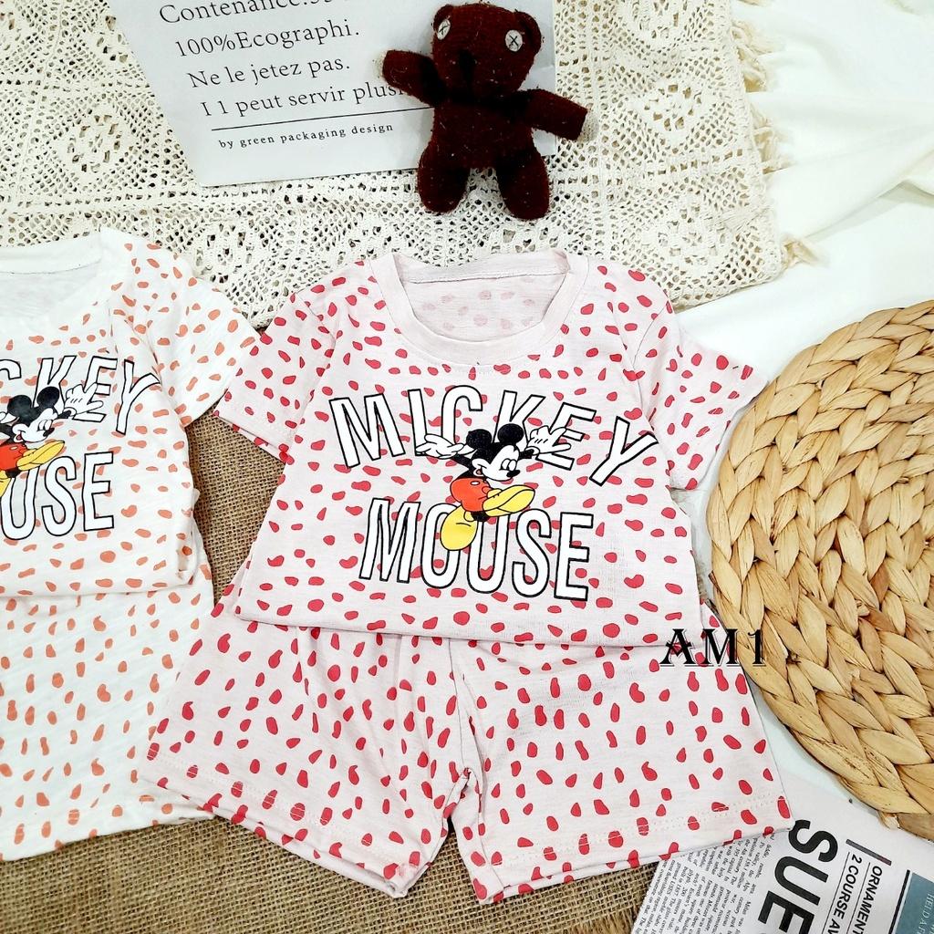 (8-18kg) Đồ bộ bé gái cộc tay Mickey cho bé QATE930