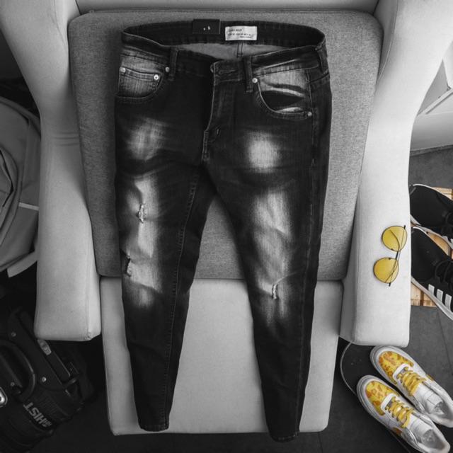 Quần jean nam co giãn hàng xuất khẩu cao cấp slim fit ôm VNXK màu xám bụi