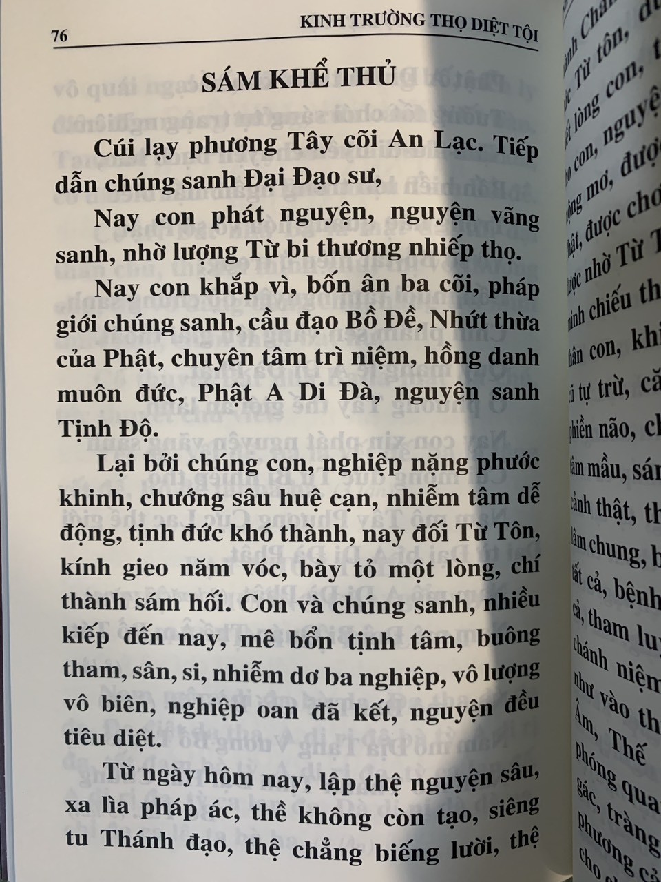 KINH TRƯỜNG THỌ DIỆT TỘI