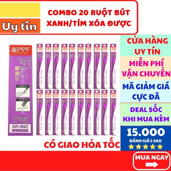 Hộp 20 ruột bút tím/xanh xóa được ( giá 1 cây chưa tới 2000vnd