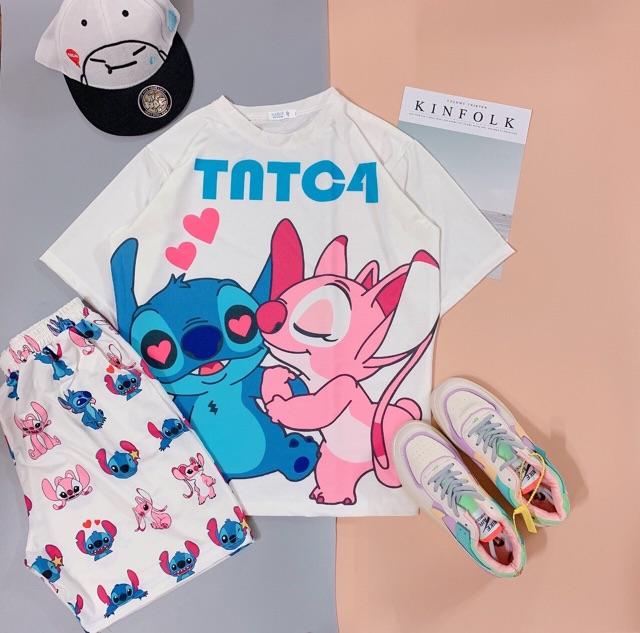 Đồ bộ mặc nhà nữ in biểu tượng tình yêu siêu dễ thương