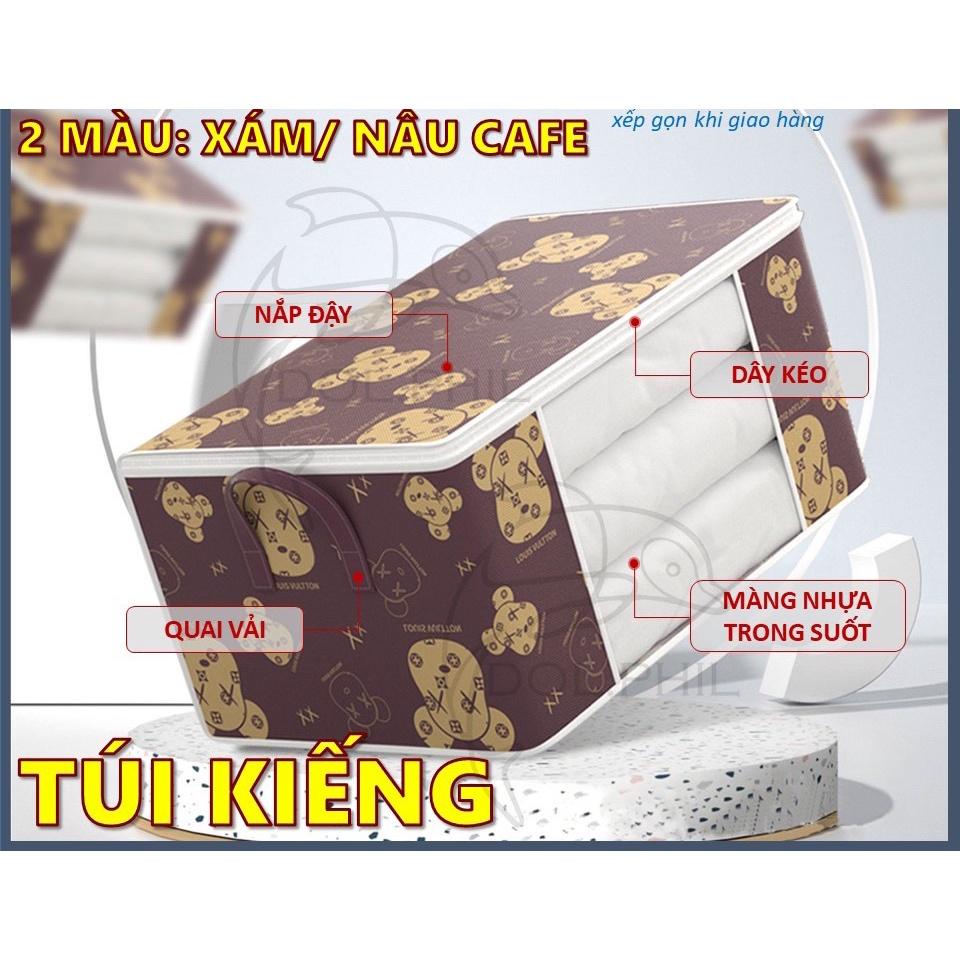 Túi Đựng Chăn Màn Cỡ Lớn AN NHIÊN Túi Vải Đựng Đồ Có Nắp Dây Kéo 2 Chiều In Họa Tiết Đẹp Sắc Nét Tiện Dụng