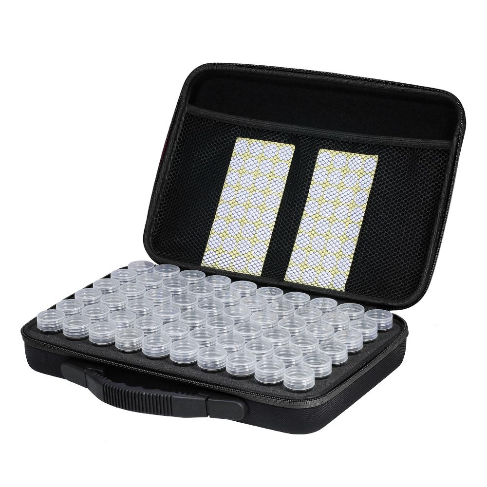 Hộp gồm 60 chai lưu trữ kim cương, cườm để thuê tranh, phụ kiện, trang sức, đồ nail,...