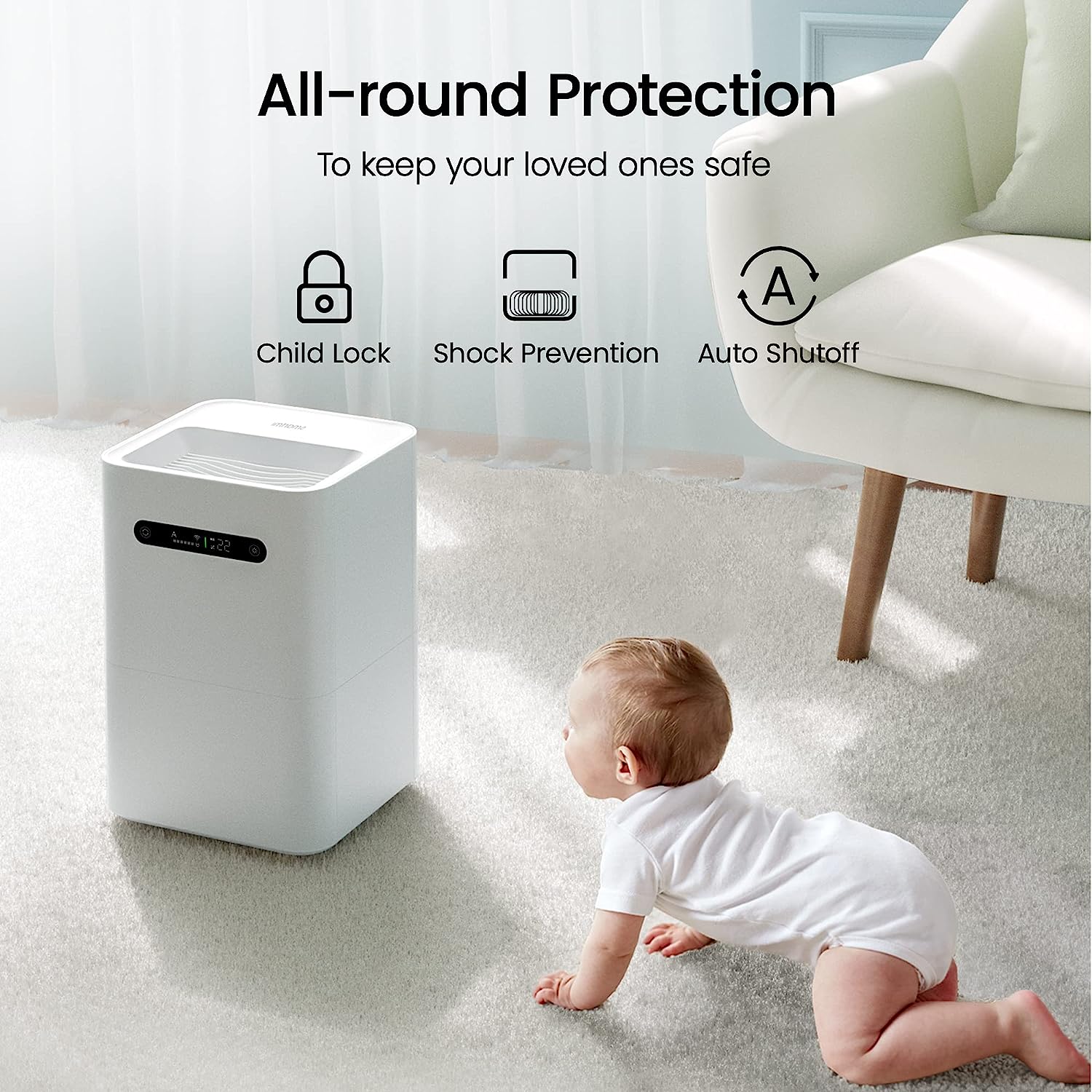 Máy Tạo Ẩm Xiaomi Smartmi Evaporative Humidifier 2 Thông Minh Tạo Ẩm Tự Nhiên Dung Tích 4 Lít, Kết Nối App Theo Dõi - Hàng Chính Hãng