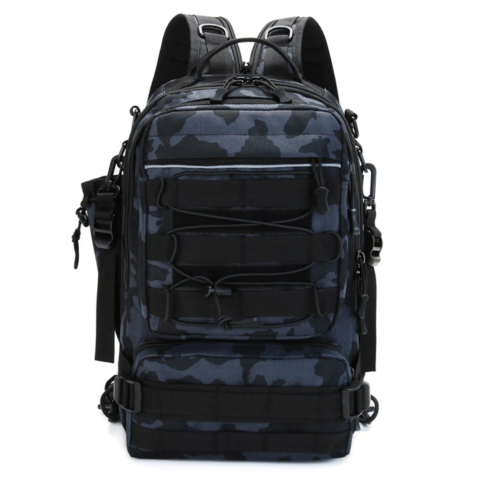 Fishing Tackle Backpack Storage Bag Outdoor Shoulder Backpack Water-Resistant Fishing Gear Bag Cross Body Sling Bag