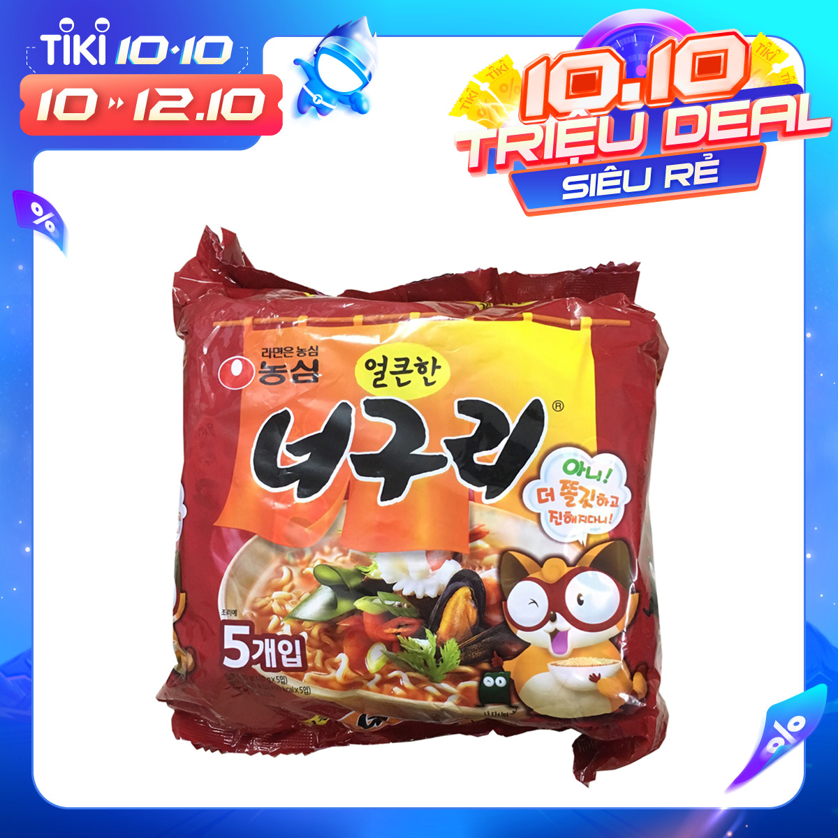 Lốc 5 Gói Mì Neoguri Cay Nóng Hàn Quốc Nongshim 120G X 5