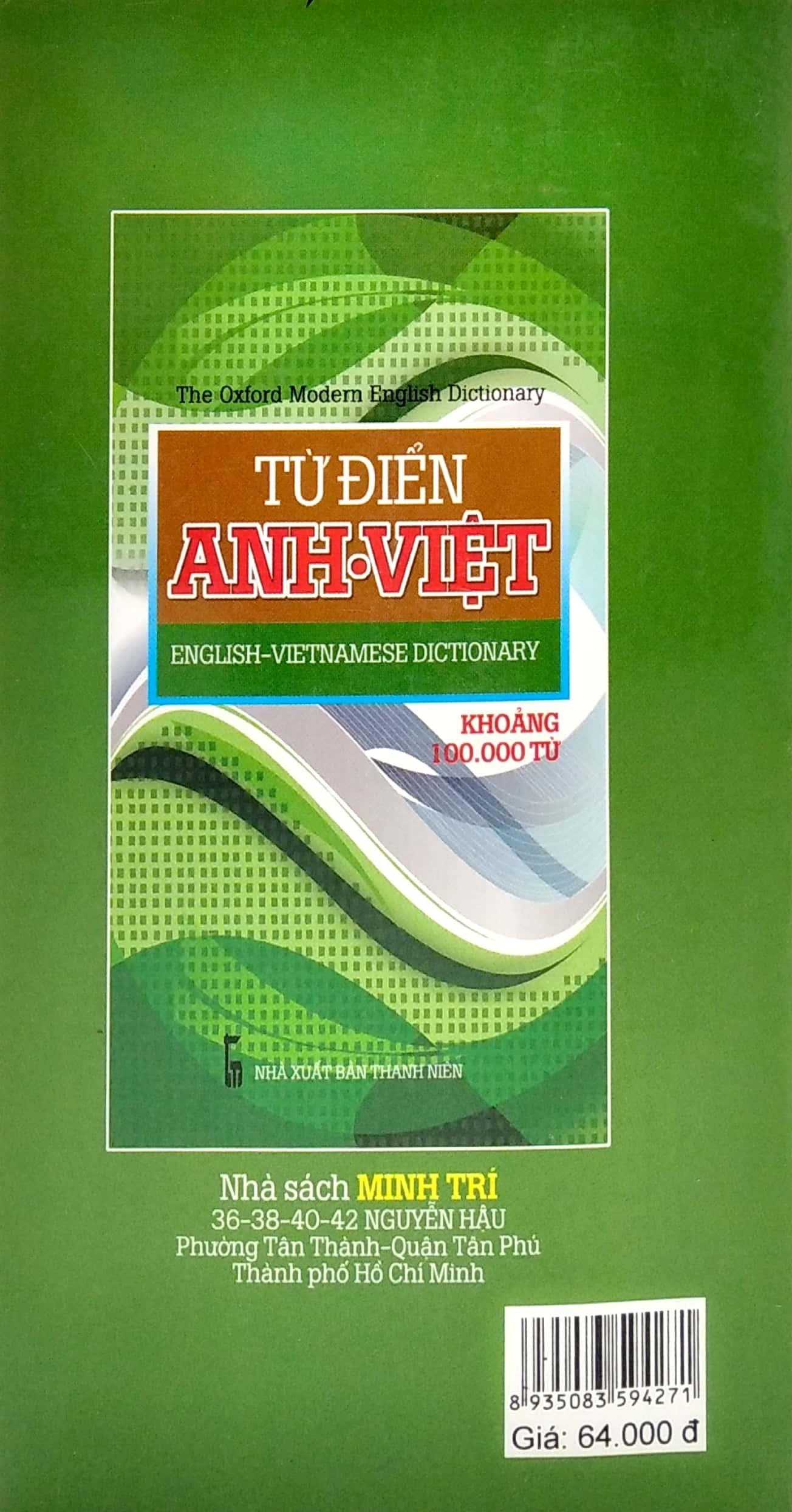 Từ Điển Anh - Việt (Khoảng 100.000 Từ)