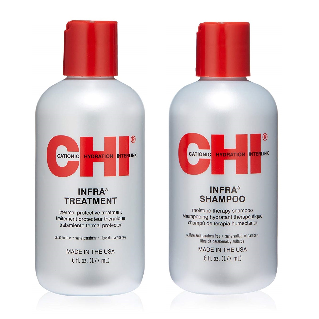 Cặp dầu gội xả siêu mượt cho tóc khô hư tổn CHI Infra shampoo &amp; treatment (xám) 177mlx2 - Chính hãng Mỹ