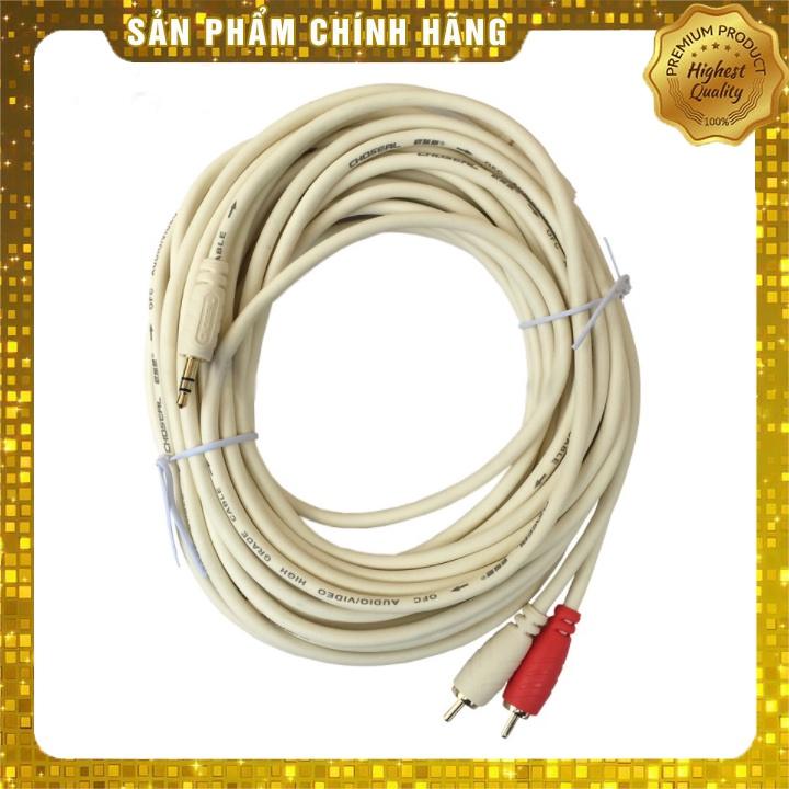 Dây loa 1 đầu 3.5 ra 2 AV CHOSEAL dài 10m