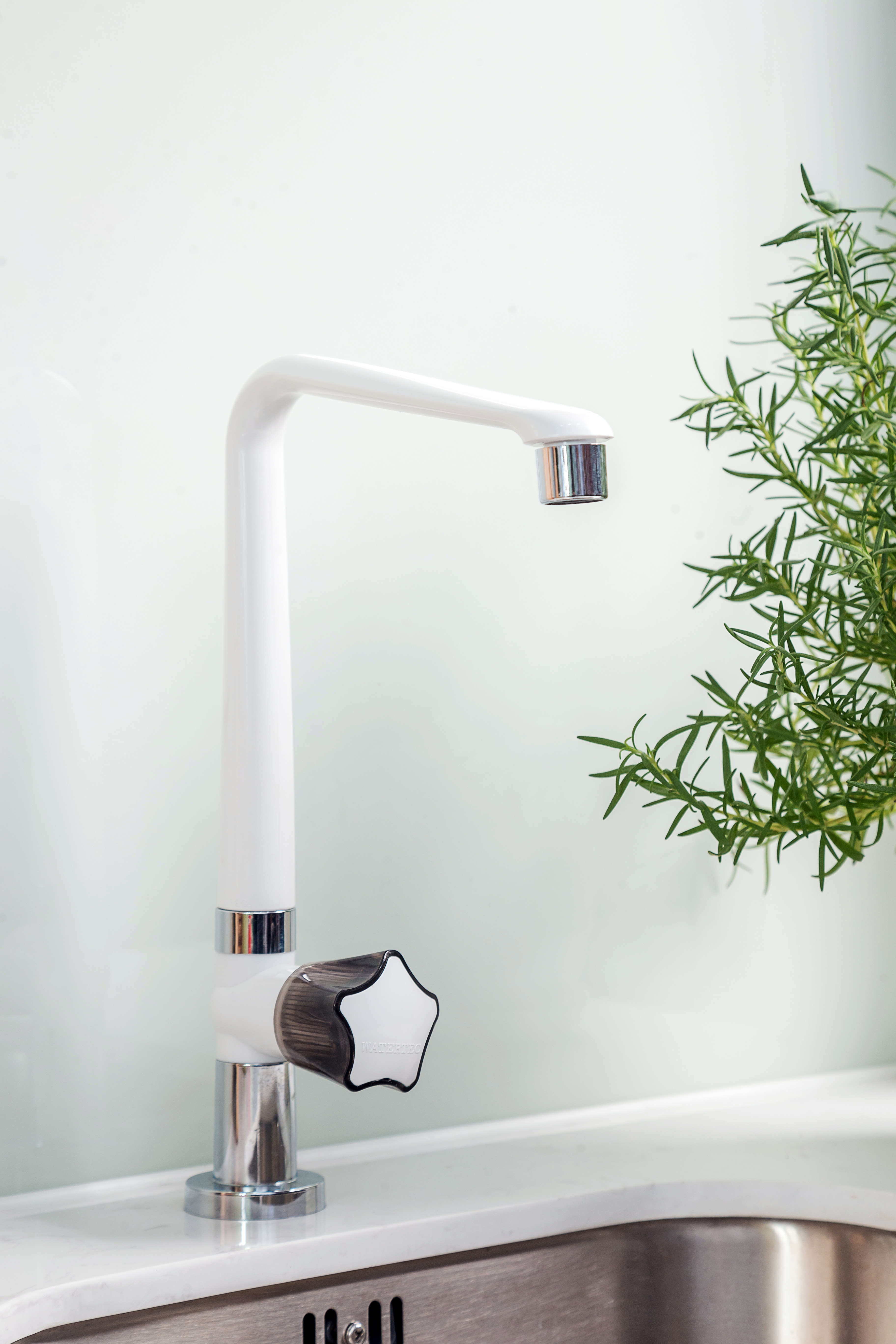 Vòi nước rửa chén âm tường RH P206 N1 tay vặn Roma trắng WATERTEC MALAYSIA