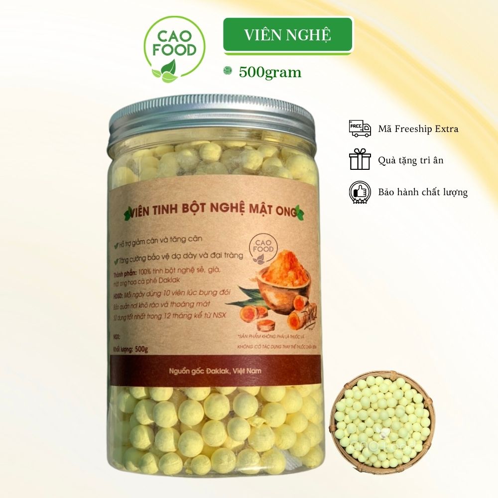 Viên Tinh Nghệ Mật Ong CAO FOOD homemade nguyên chất 100% siêu sạch, sử dụng siêu tốt