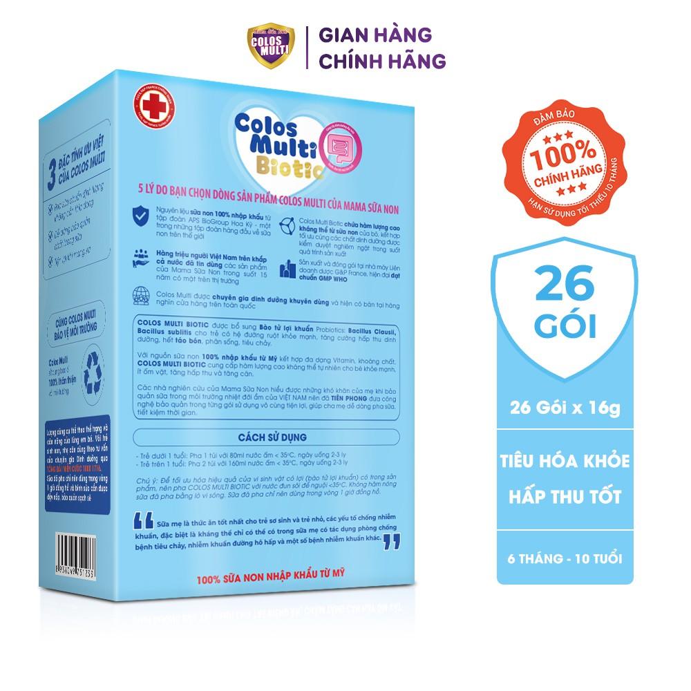 Sữa non Colosmulti Biotic hộp 26 gói x 16g chuyên biệt cho trẻ táo bón, tiêu hóa kém