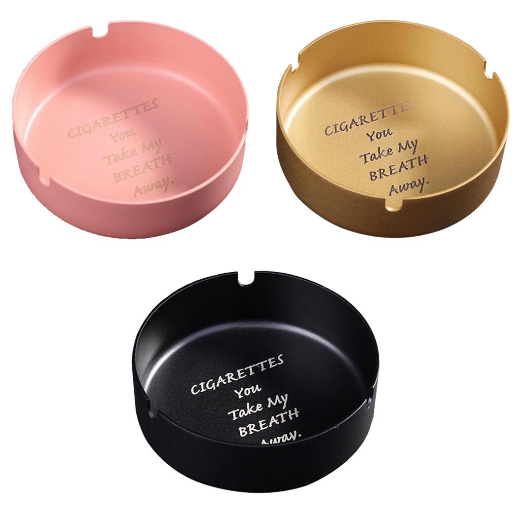 Stainless Steel Ashtray Desktop Tabletop Trash Can Cigar Holder Rack