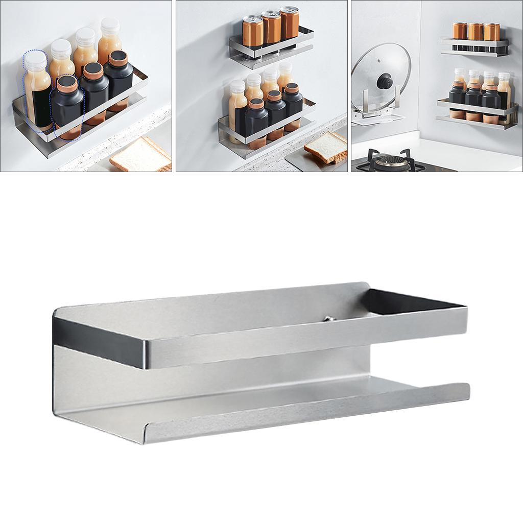 Stainless Steel Spice Jar Bottle Rack Holder For Kitchen Storage Mount