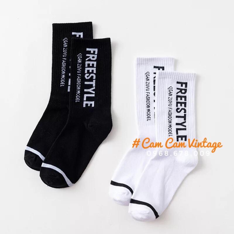 TẤT CAO CỔ NỮ VỚ CAO CỔ NAM  TẤT NAM TẤT UNISEX ULZZANG TRẮNG ĐEN FREESTYLE