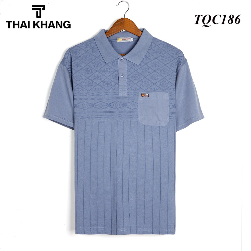 Áo polo nam form rộng kẻ sọc cổ tàu Quảng Châu cao cấp vải mềm mịn mặc htoai mái TQC18