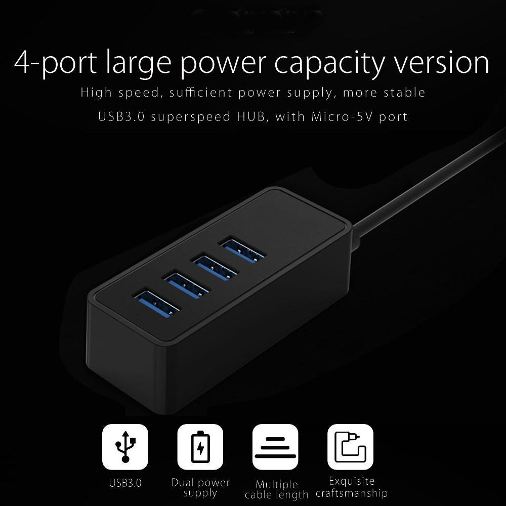 Hub Chia 4 Cổng USB 3.0 W5PU3 Cao Cấp AZONE