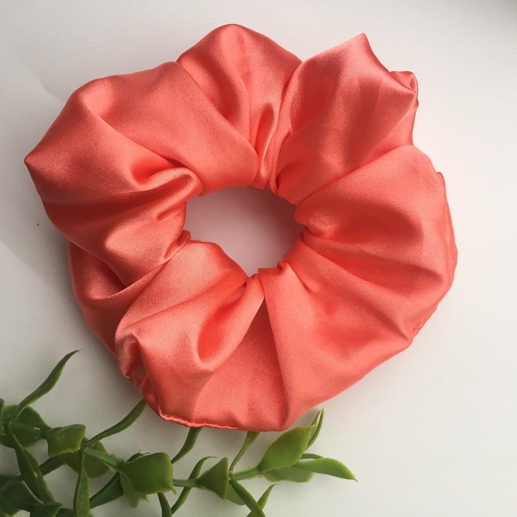 Dây Cột tóc vải scrunchies buộc tóc vải trơn bóng loại đẹp hot trend