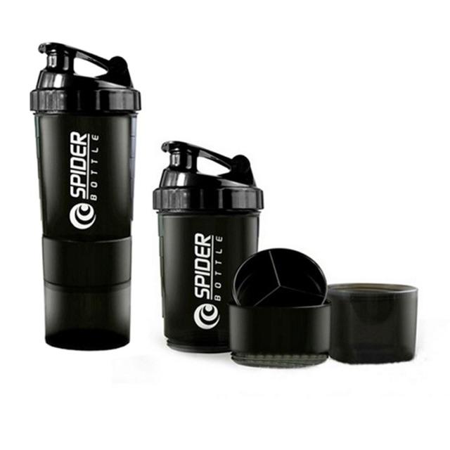 Bình Lắc Shaker Gym 500ml 3 Ngăn | Bình Nước Tập Gym Tiện Dụng