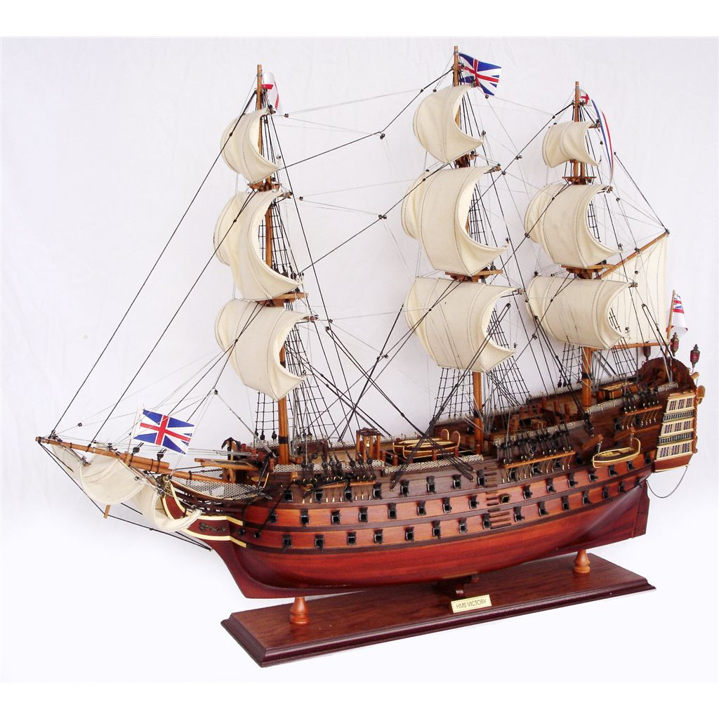 Thuyền buồm gỗ trang trí Victory dài 90cm