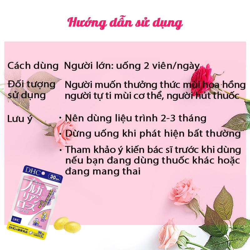 Viên Uống Thơm Cơ Thể Hương Hoa Hồng DHC Bulgarian Rose Capsule 30 Ngày