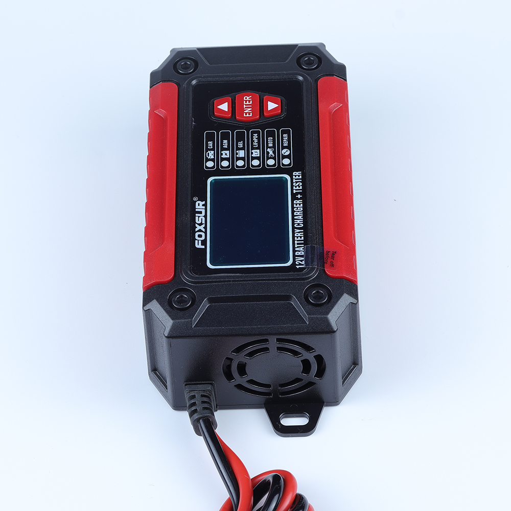 Bộ sạc và test bình ắc quy 12V 2 trong 1 FOXSUR FTC-1206 máy kiểm tra bình ắc quy