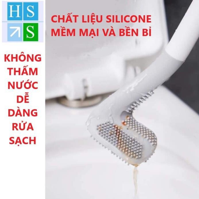 CHỔI CỌ TOILET thông minh SILICON cọ chà vệ sinh sạch mọi ngóc ngách bồn cầu, nhà tắm - KÈM MÓC DÁN