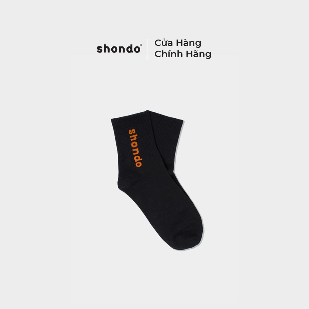 Vớ Cổ Cao In Chữ Shondo Đen VOSCC11