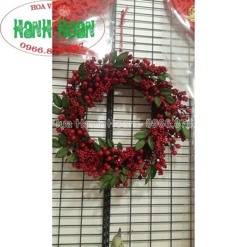 Chùm Quả Cherry, Nhánh Đào Đông Trang Trí Giỏ Quà, Noel,Hoa Sáp Hoa Lụa, Làm Oản - Phụ Kiện Trang Trí.