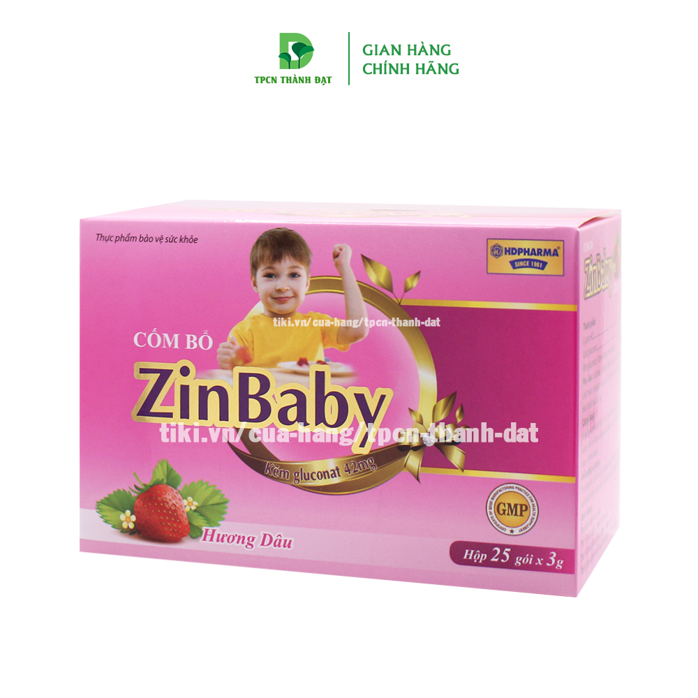 Cốm ăn ngon ZINBABY giúp bé ăn ngon, hỗ trợ tiêu hóa tốt, giảm biếng ăn và tăng cường sức đề kháng - Hộp 20 gói